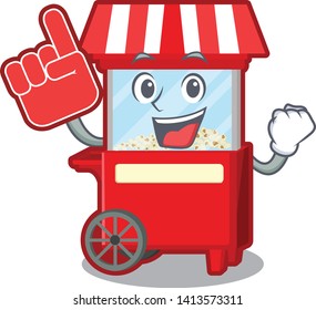 Foam finger popcorn machine cartoon
