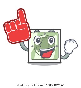 Foam finger power socket isolated with in mascot