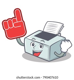 Foam finger printer mascot cartoon style