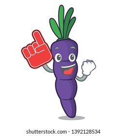 Foam Finger Purple Carrot Slices In Cartoon Shape