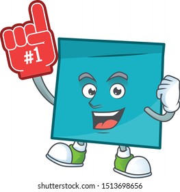 Foam finger rectangle sticker paper in cartoon character