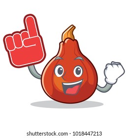 Foam finger red kuri squash mascot cartoon
