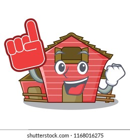 Foam finger red storage barn isolated on mascot