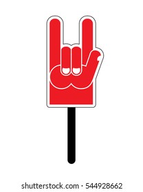 Foam Finger Rock Hand sign. Music fan accessory
