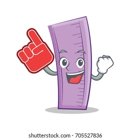 Foam finger ruler character cartoon style