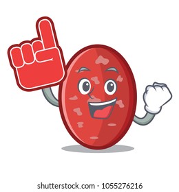 Foam finger salami mascot cartoon style