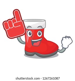 Foam finger santa boots in shape a cartoon