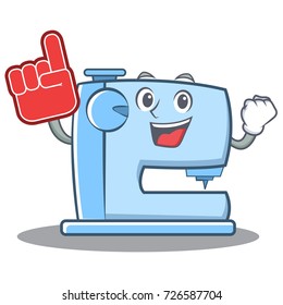 Foam finger sewing machine emoticon character