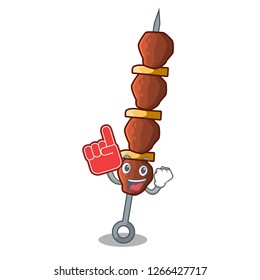 Foam finger shish chicken isolated on in mascot