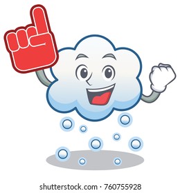 Foam finger snow cloud character cartoon vector illustration