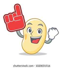 Foam finger soy bean mascot cartoon