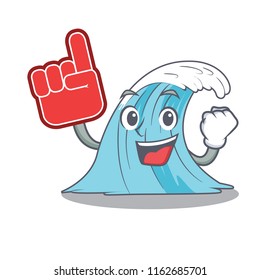Foam finger splash surf wave cartoon
