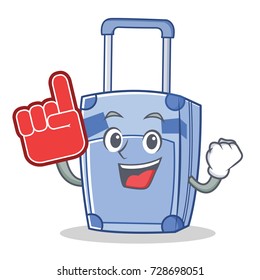 Foam finger suitcase character cartoon style
