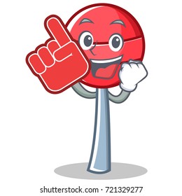 Foam finger sweet lollipop character cartoon