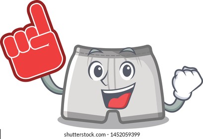 Foam finger swimming trunk in the cartoon locker