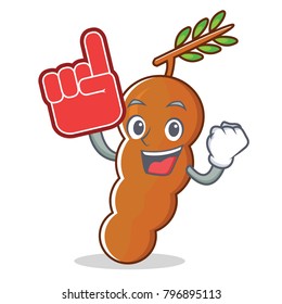 Foam finger tamarind mascot cartoon style