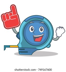 Foam finger tape measure character cartoon