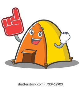 Foam finger tent character cartoon style