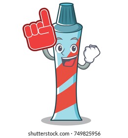 Foam finger toothpaste character cartoon style