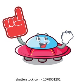 Foam finger ufo mascot cartoon style