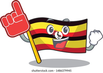 Foam finger uganda flag is kept cartoon drawer