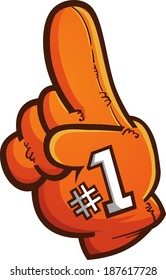 Foam Finger Vector Cartoon Graphic