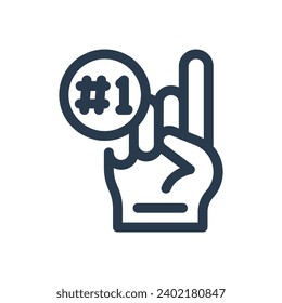Foam Finger Vector Icon Illustration for Fan Support
