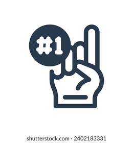 Foam Finger Vector Icon Illustration for Fan Support