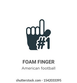 Foam finger vector icon on white background. Flat vector foam finger icon symbol sign from modern american football collection for mobile concept and web apps design.