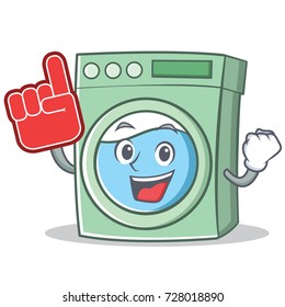 Foam finger washing machine character cartoon