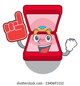 Foam finger wedding ring box in character bag