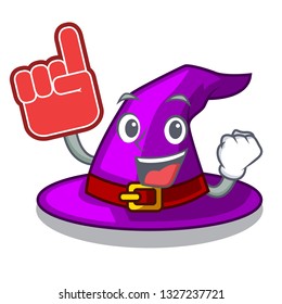 Foam finger witch hats in shape beautiful cartoons
