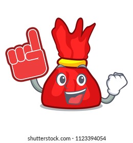 Foam finger wrapper candy mascot cartoon