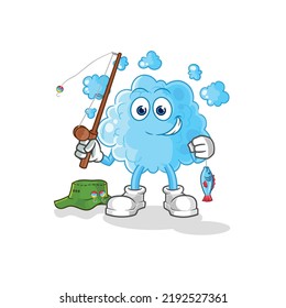 the foam fisherman illustration. character vector
