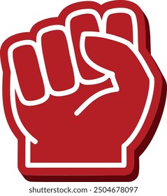 Foam fist icon. Sport fan hand gesture