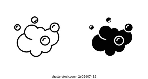 Foam flat Icons in line outline and flat solid style on white background