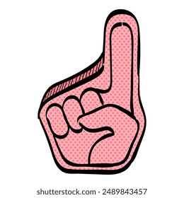 Foam glove halftone icon hand drawn color vector illustration