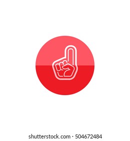 Foam glove icon in flat color circle style. Sport spectator supporter football basketball softball