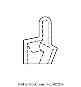 Foam glove icon in thin outline style. Sport spectator supporter football basketball softball