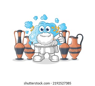 the foam with greek clothing. cartoon mascot vector