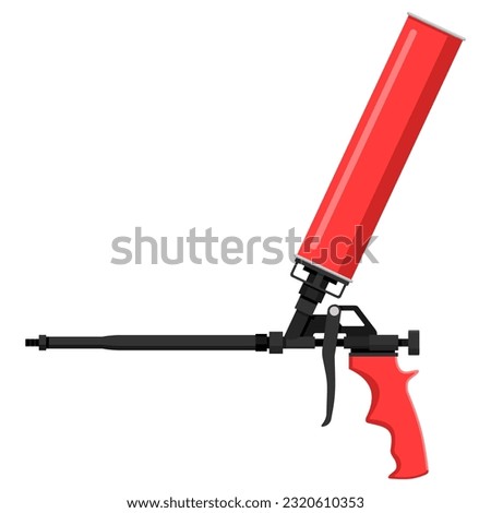 Foam gun or expanding foam applicator - work tool that helps with deploying montage foam and regulating the appropriate flow.