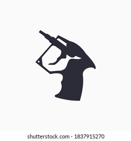 Foam gun icon. Construction tool icon. Gun for household balloon. Vector