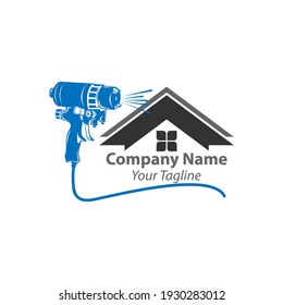 Foam Gun Insulation Logo Design Template Isolated Vector