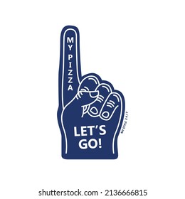 Foam hand celebrating the winning, baseball, basketball, hand vector, new york