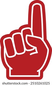 Foam hand icon. Sport fan with pointing finger