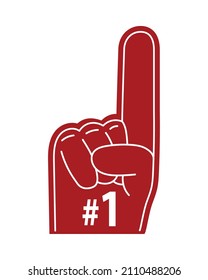 foam hand number one icon flat
