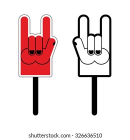 Foam Hand Rock sign. For use on concerts and festivals.
