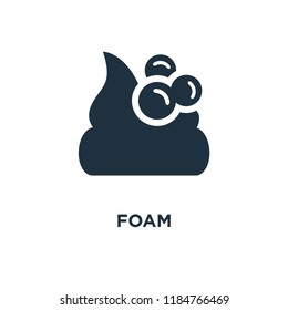 Foam icon. Black filled vector illustration. Foam symbol on white background. Can be used in web and mobile.