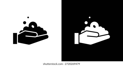 Icono de espuma. Icono de diseño plano simple en blanco y negro