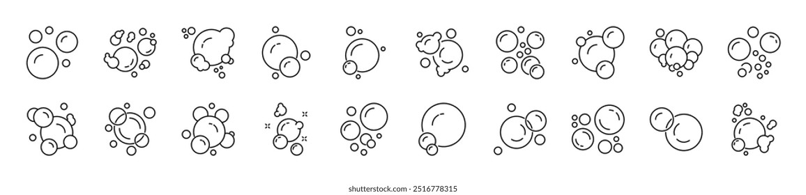 Foam Icon Drawn with thin Line. Perfect for design, infographics, web sites, apps. 